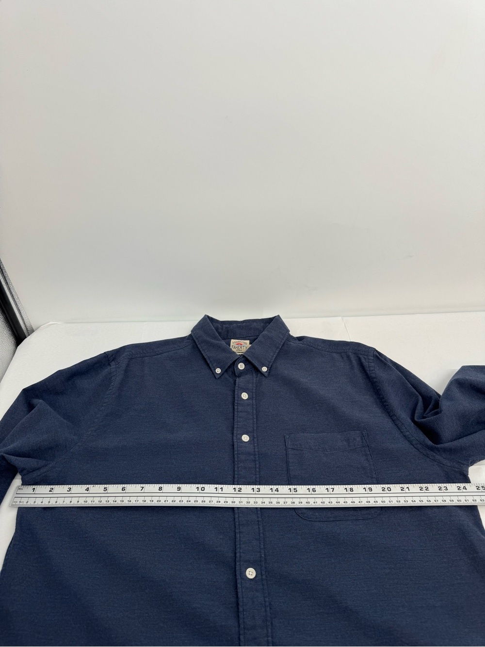Faherty Men’s XL Navy Stretch Oxford Shirt Long Sleeve MWC0070 - Picture 5 of 10